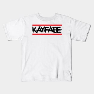 Kayfabe (black stacked lines) (Pro Wrestling) Kids T-Shirt